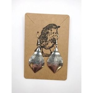 Silver Metal Dangle Earrings